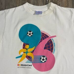 Vintage Sister Cities Cup 96 Shirt Lg Mastercard Double Sided Single Stitch MLS